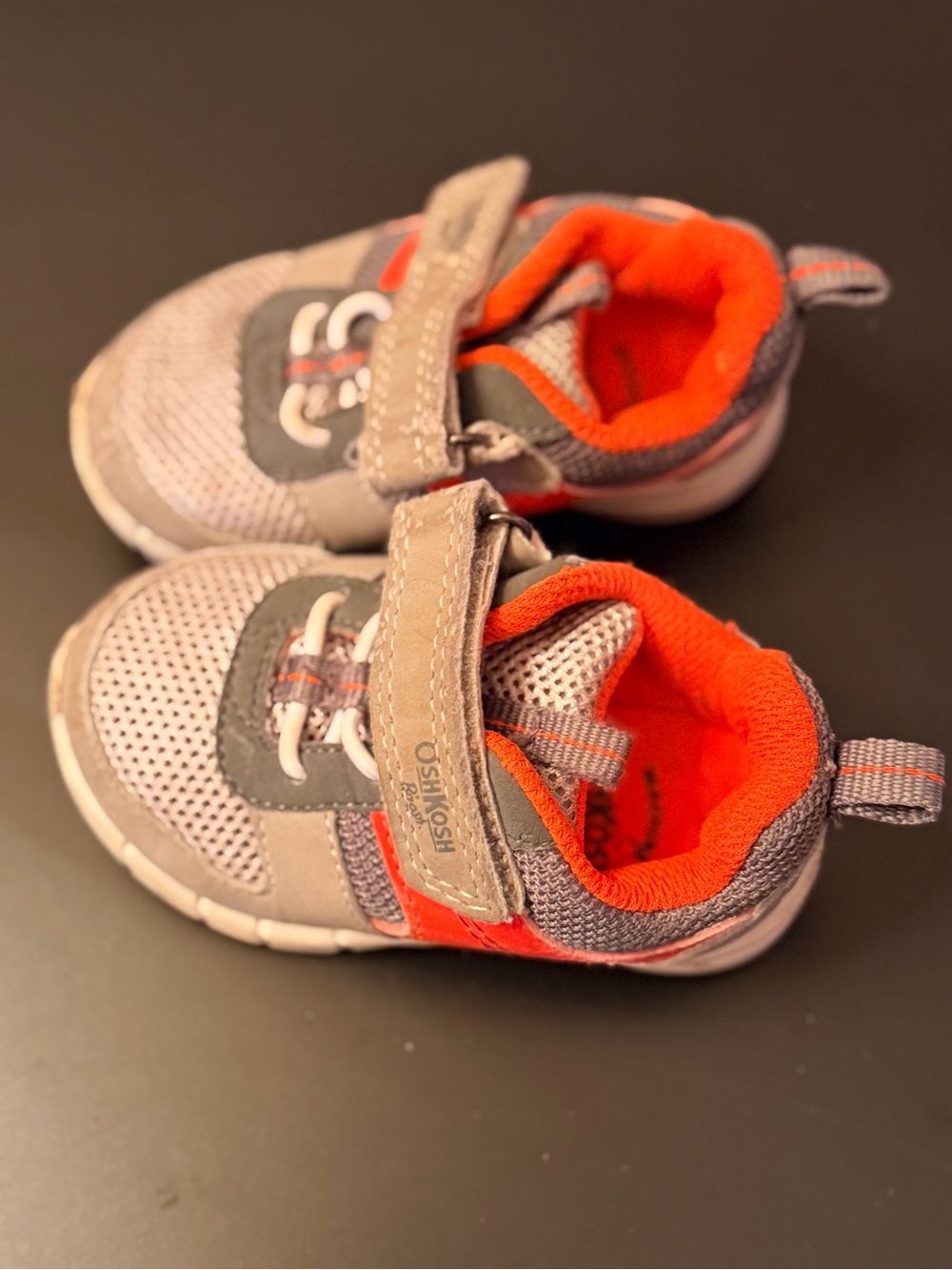 OshKosh B'gosh Gray and Orange Toddler Athletic Sneakers
